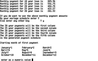 Monthly Schedule of Mortage with Overpayment Option atari screenshot